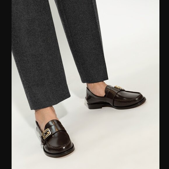 GUCCI SHOES MENS INTERLOCKING G LOGO PLAQUE LEATHER LOAFERS 9 /US 9.5 - Picture 2 of 16